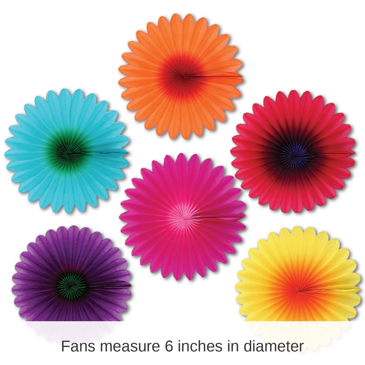 72 Piece Bulk Mini Flower Fans Party Decoration