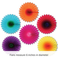 72 Piece Bulk Mini Flower Fans Party Decoration