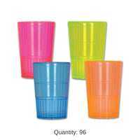 96 Pack Bulk New Year's Eve Neon Shot Glasses