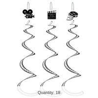 18 Piece Bulk Printed Filmstrip Party Whirls