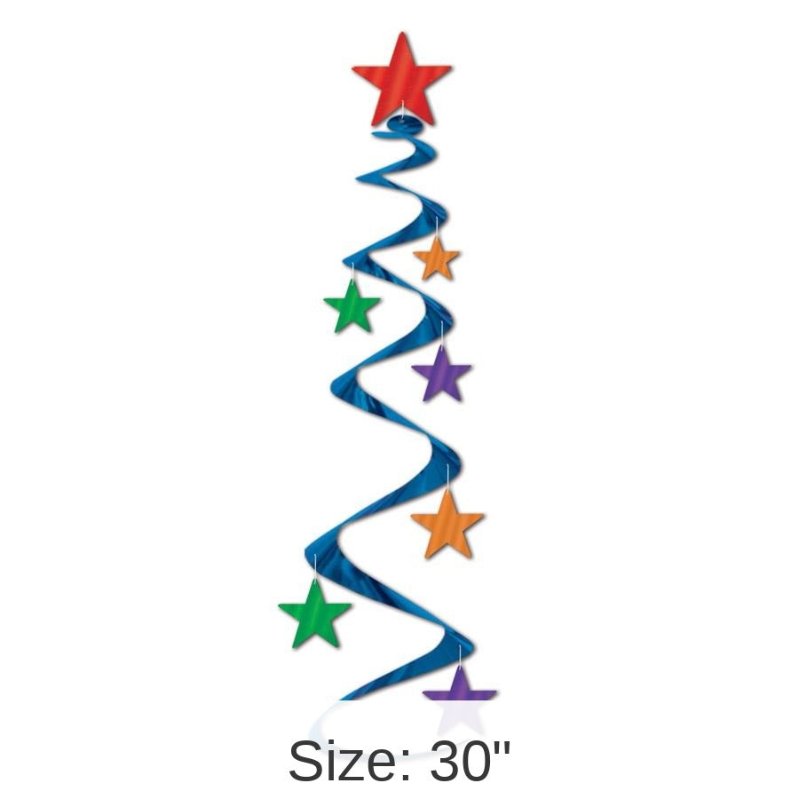18 Piece Bulk Star Whirls Party multi-color