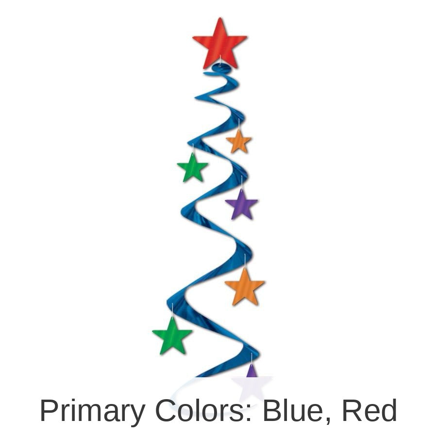 18 Piece Bulk Star Whirls Party multi-color