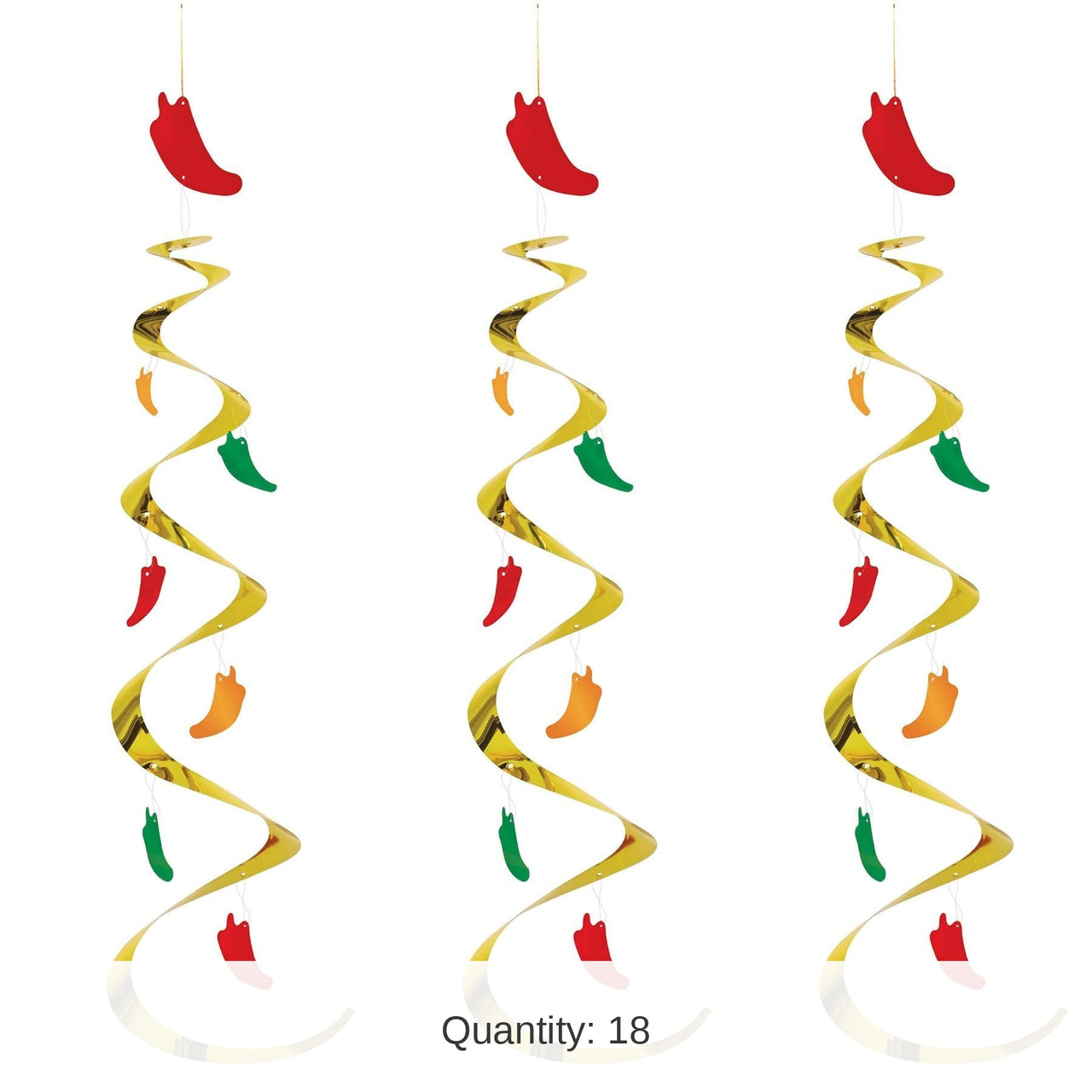 18 Piece Bulk Fiesta Chili Pepper Whirls