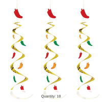 18 Piece Bulk Fiesta Chili Pepper Whirls