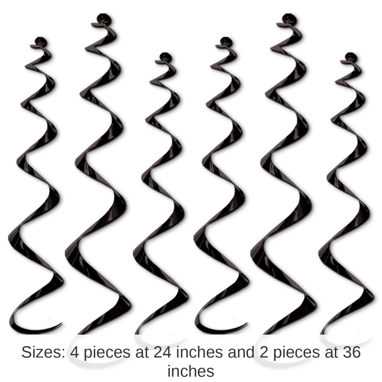 36 Piece Bulk Twirly Party Whirlys black