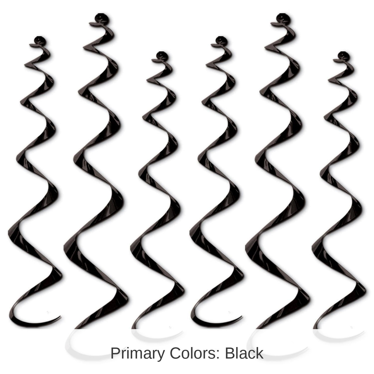36 Piece Bulk Twirly Party Whirlys black