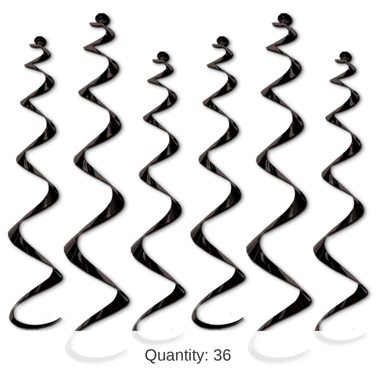 36 Piece Bulk Twirly Party Whirlys black