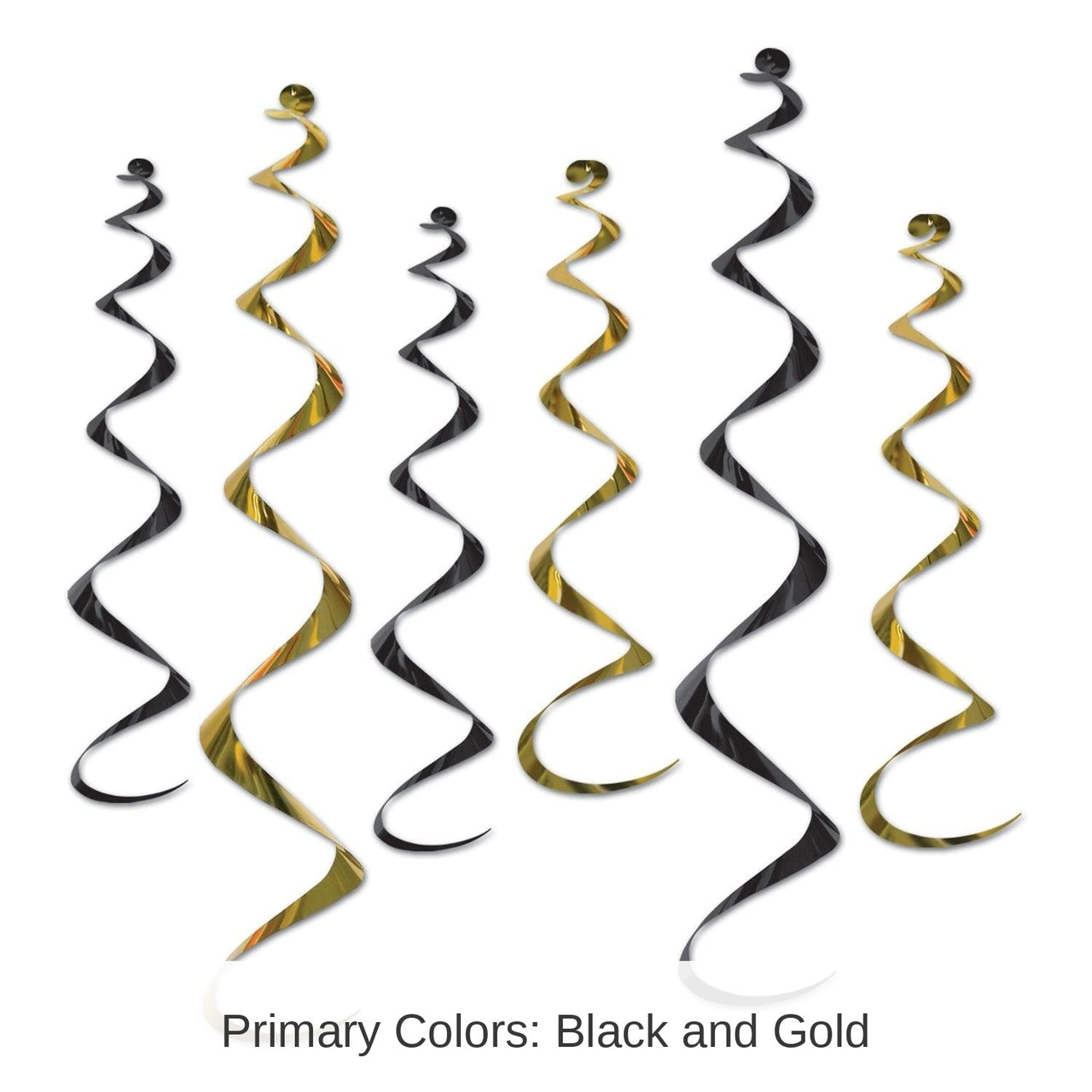 36 Piece Bulk Twirly Whirlys Decorations Asst black/gold