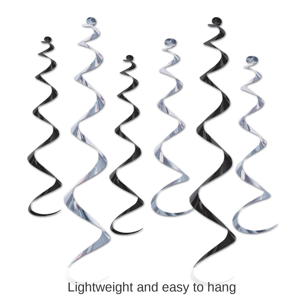 36 Piece Bulk Twirly Whirlys Decorations Asst black/silver