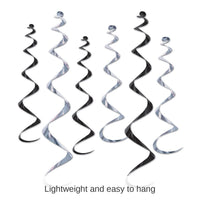36 Piece Bulk Twirly Whirlys Decorations Asst black/silver
