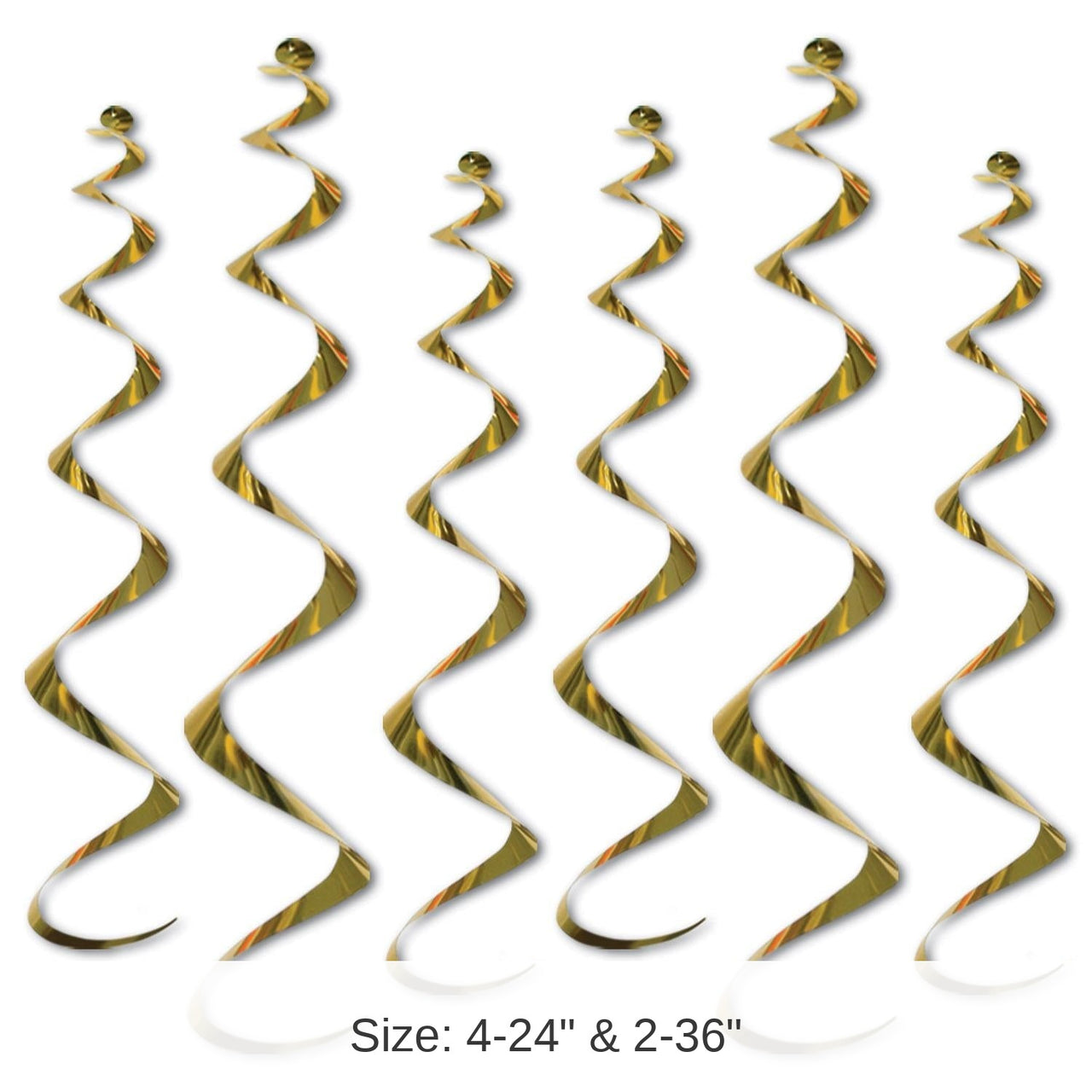 36 Piece Bulk Twirly Party Whirlys gold