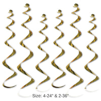 36 Piece Bulk Twirly Party Whirlys gold