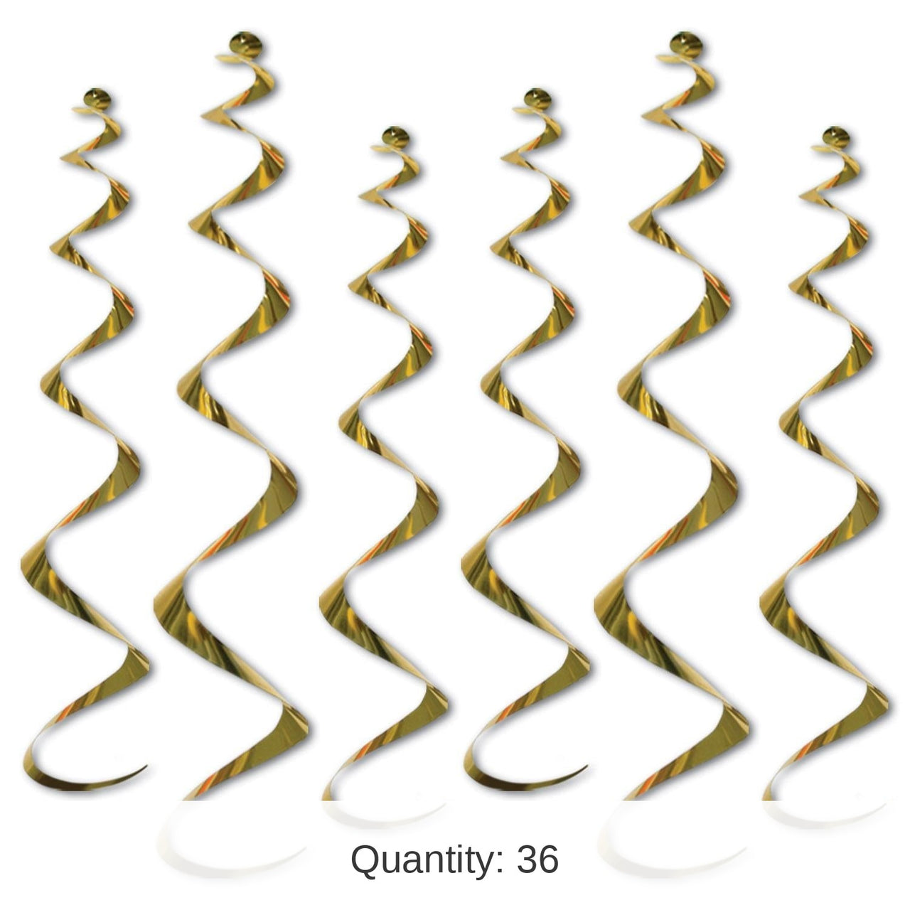 36 Piece Bulk Twirly Party Whirlys gold