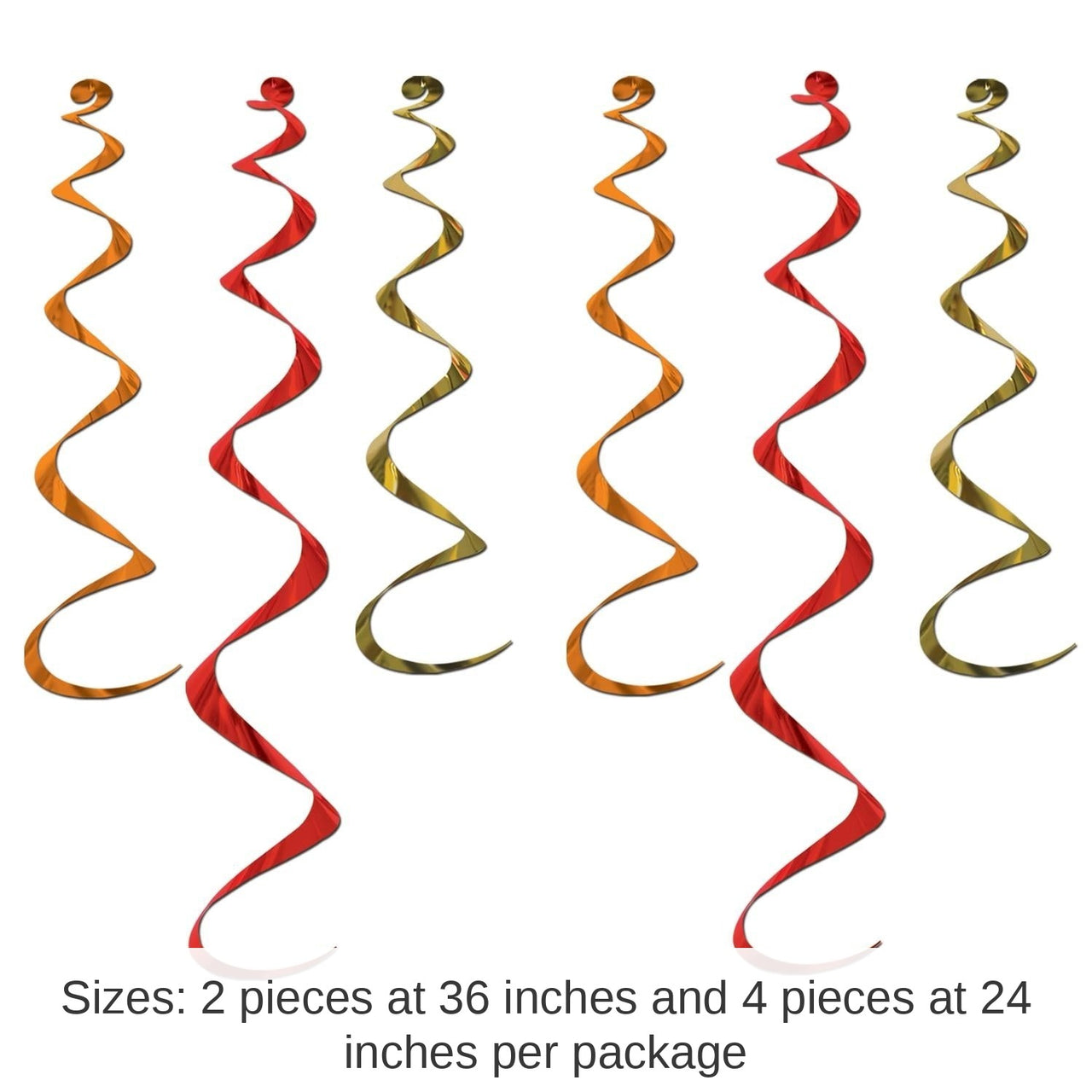 36 Piece Bulk Thanksgiving Twirly Whirlys Asst gold - orange - red
