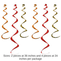 36 Piece Bulk Thanksgiving Twirly Whirlys Asst gold - orange - red