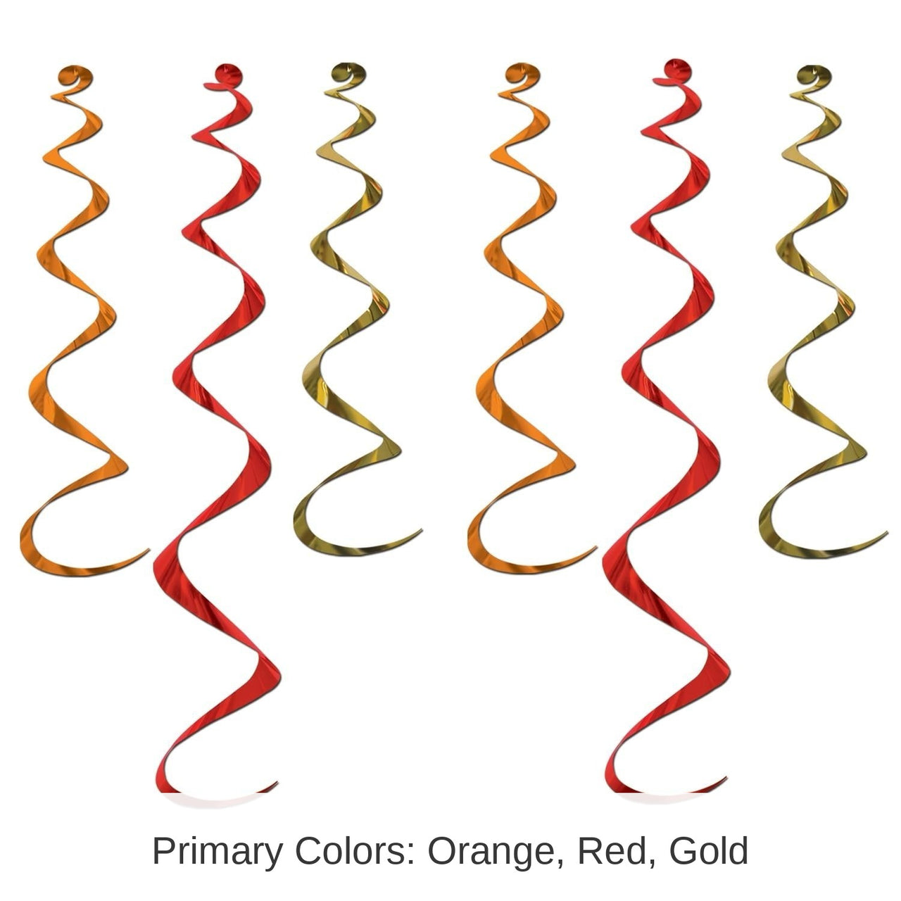 36 Piece Bulk Thanksgiving Twirly Whirlys Asst gold - orange - red