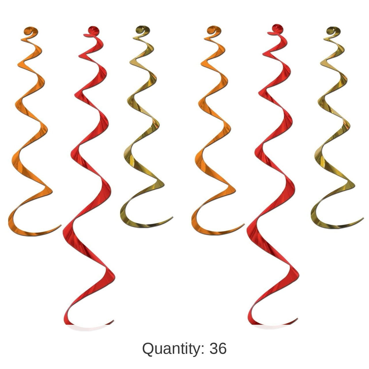 36 Piece Bulk Thanksgiving Twirly Whirlys Asst gold - orange - red