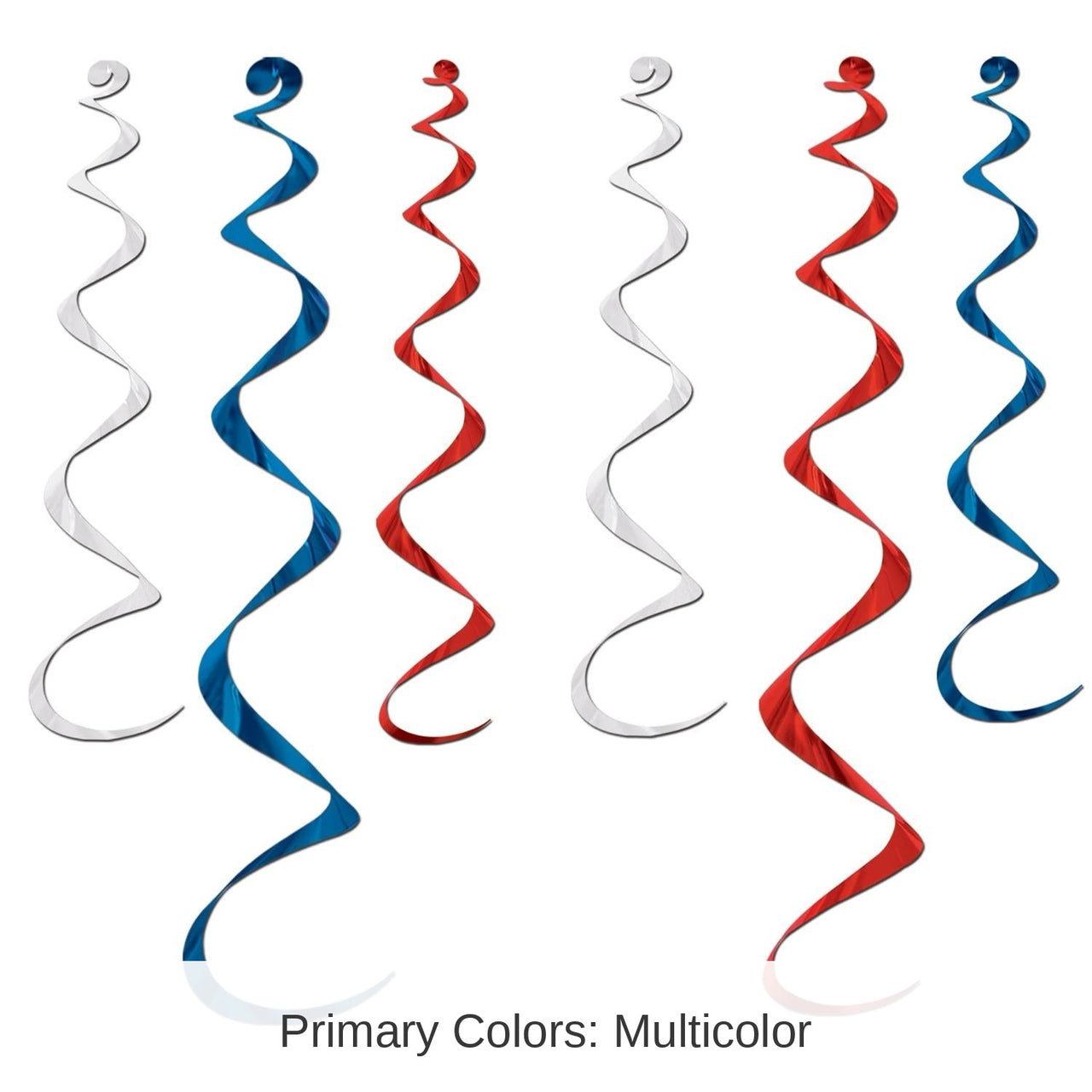 36 Piece Bulk Twirly Whirlys Decorations Asst red - white - blue