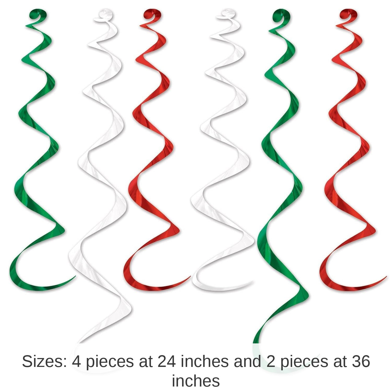 36 Piece Bulk Day of the Dead Twirly Whirlys Asst red - white - green