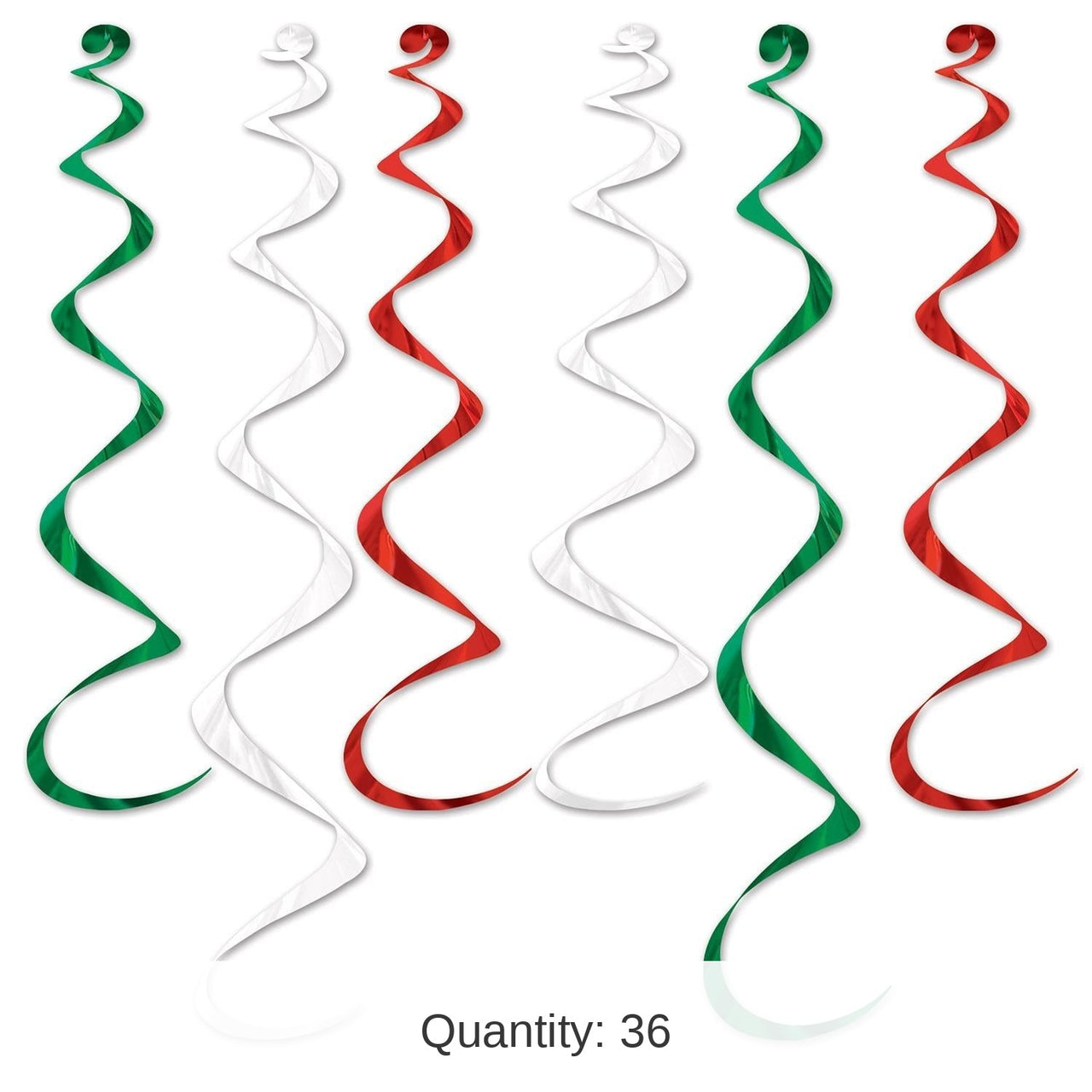 36 Piece Bulk Day of the Dead Twirly Whirlys Asst red - white - green