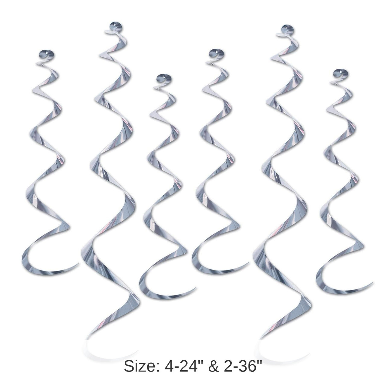 36 Piece Bulk Twirly Party Whirlys silver