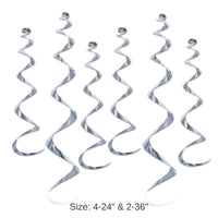 36 Piece Bulk Twirly Party Whirlys silver