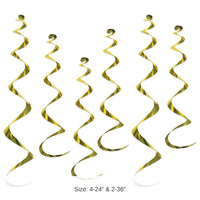 36 Pack Bulk Yellow Twirly Whirlys Hanging Decorations