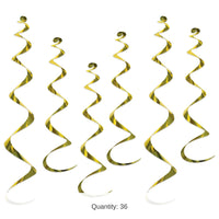 36 Pack Bulk Yellow Twirly Whirlys Hanging Decorations