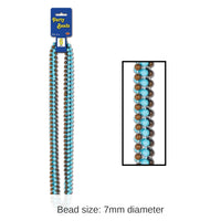 72 Pack Bulk Party Bead Necklaces - Small Round Asst brown/Light blue