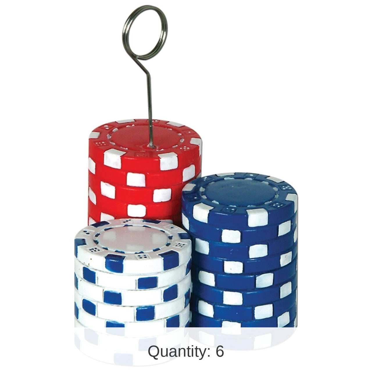 6 Pack Bulk Poker Chips Photo/Balloon Holder