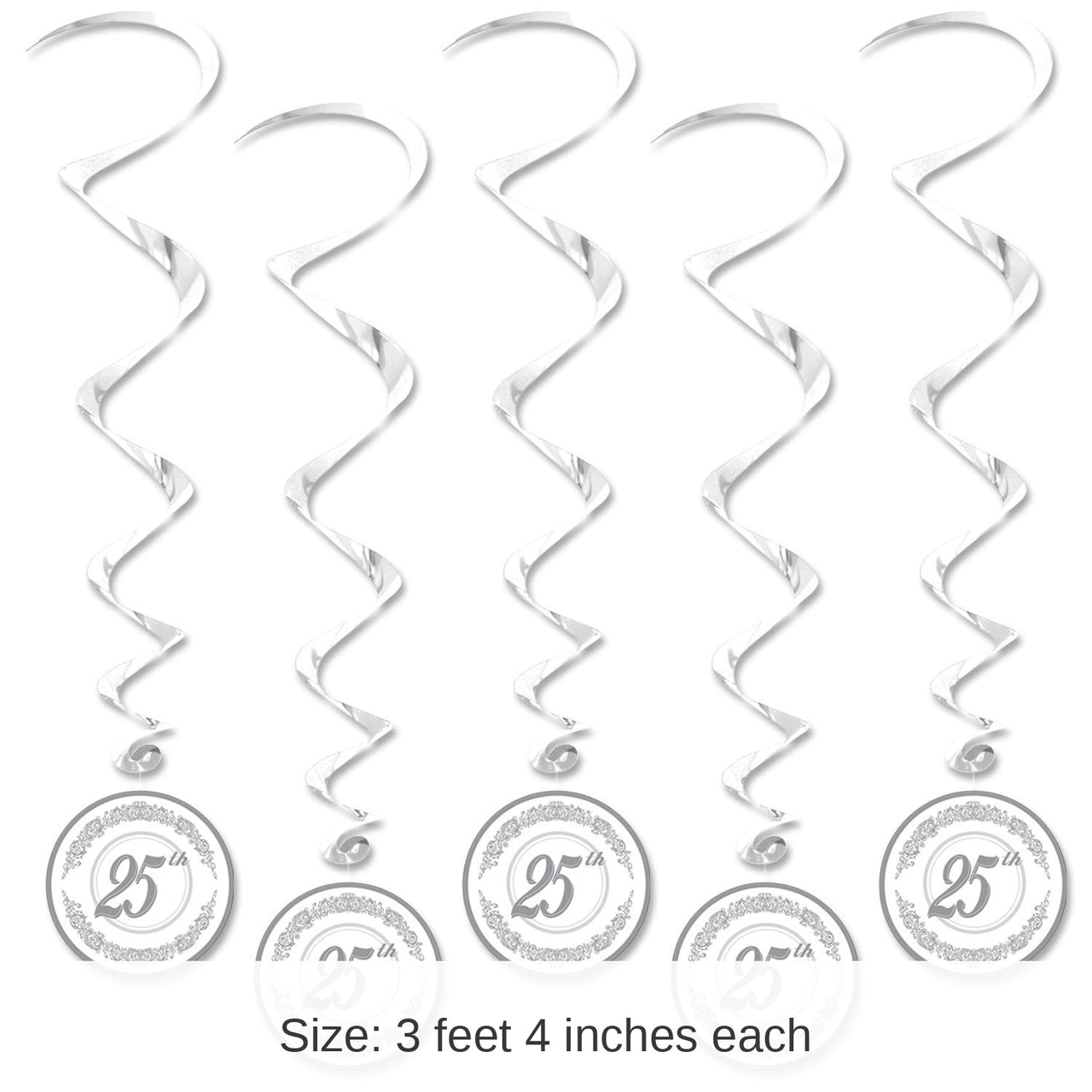30 Piece Bulk 25th Anniversary Whirls- Silver