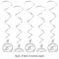30 Piece Bulk 25th Anniversary Whirls- Silver