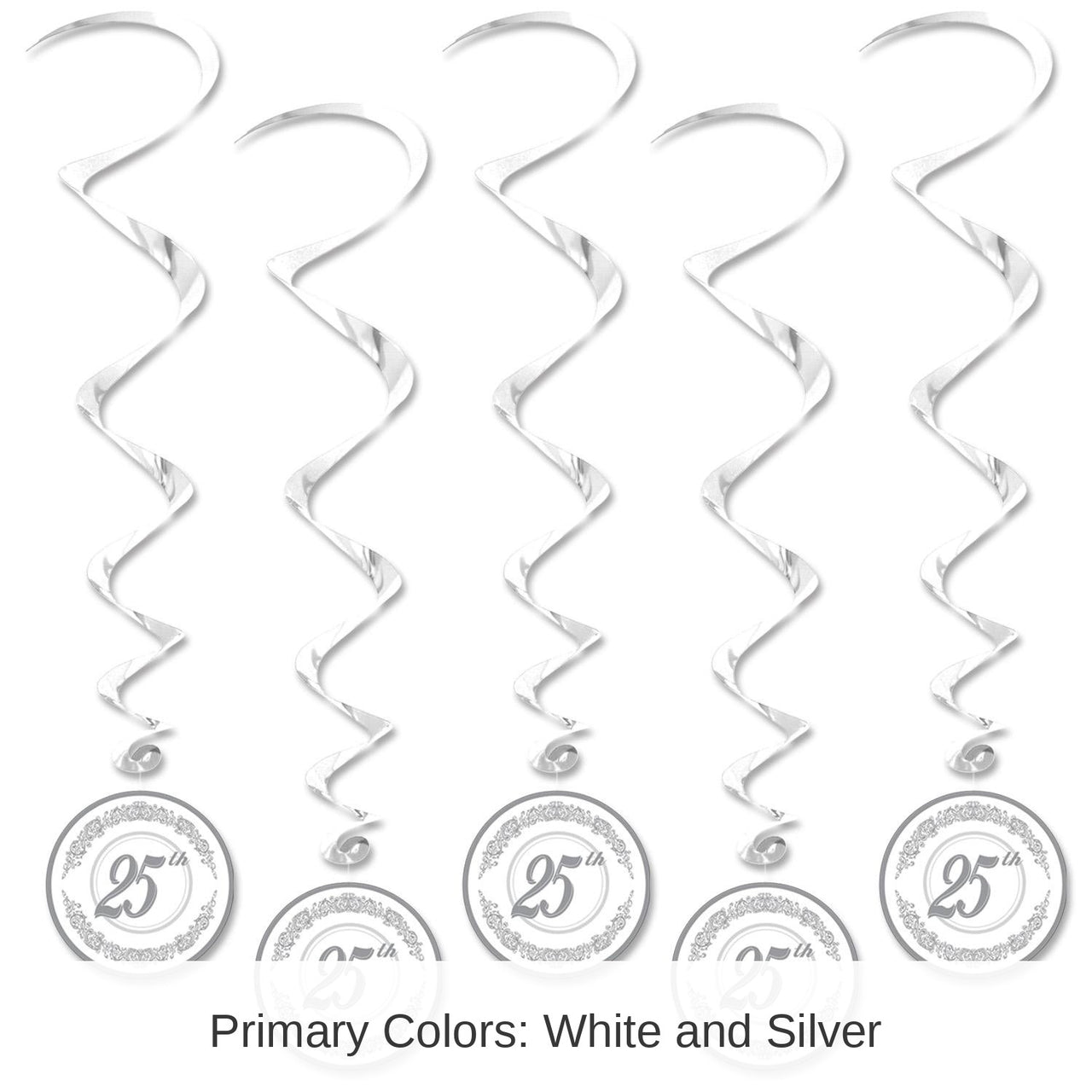 30 Piece Bulk 25th Anniversary Whirls- Silver