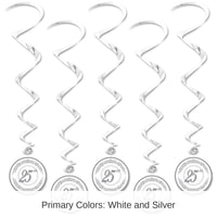 30 Piece Bulk 25th Anniversary Whirls- Silver