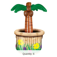6 Pack Bulk Luau Party Inflatable Palm Tree Cooler