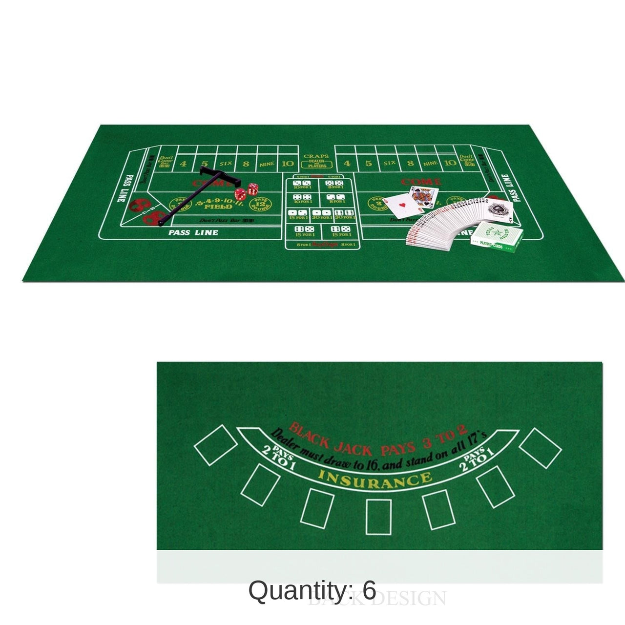 6 Pack Bulk Blackjack/Craps Party Set
