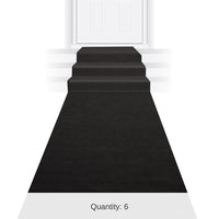 6 Pack Bulk Black Party Carpet Runner