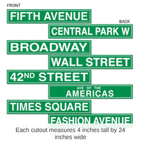 48 Pack Bulk New York City Street Party Sign Cutouts