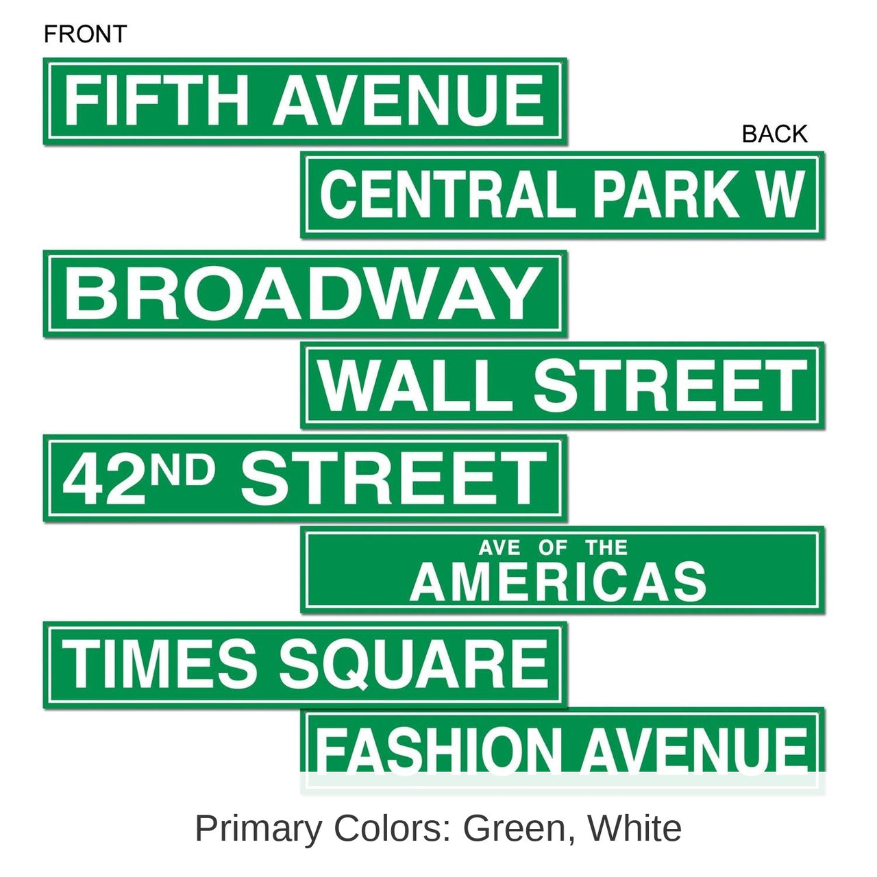 48 Pack Bulk New York City Street Party Sign Cutouts