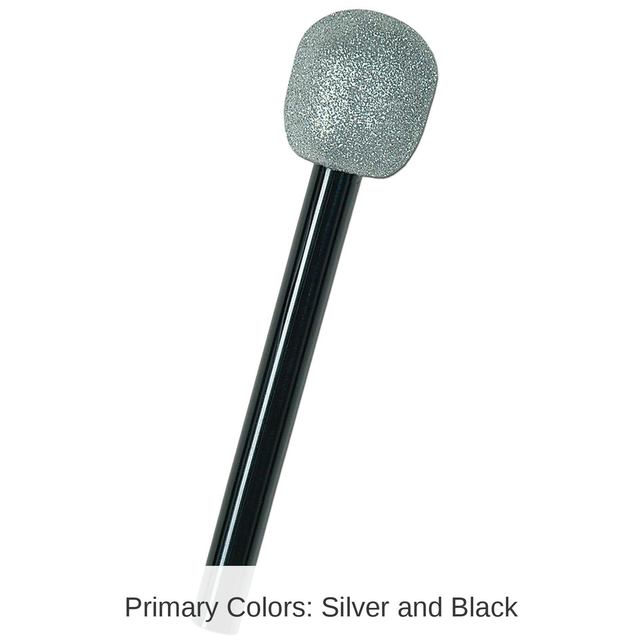 12 Pack Bulk Glittered Microphone - silver/black