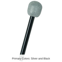 12 Pack Bulk Glittered Microphone - silver/black