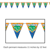 12 Pack Bulk Retired The Fun Begins! Party Pennant Banner