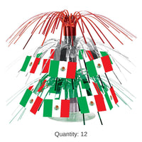 12 Pack Bulk Fiesta Mexican Flag Mini Cascade Centerpiece