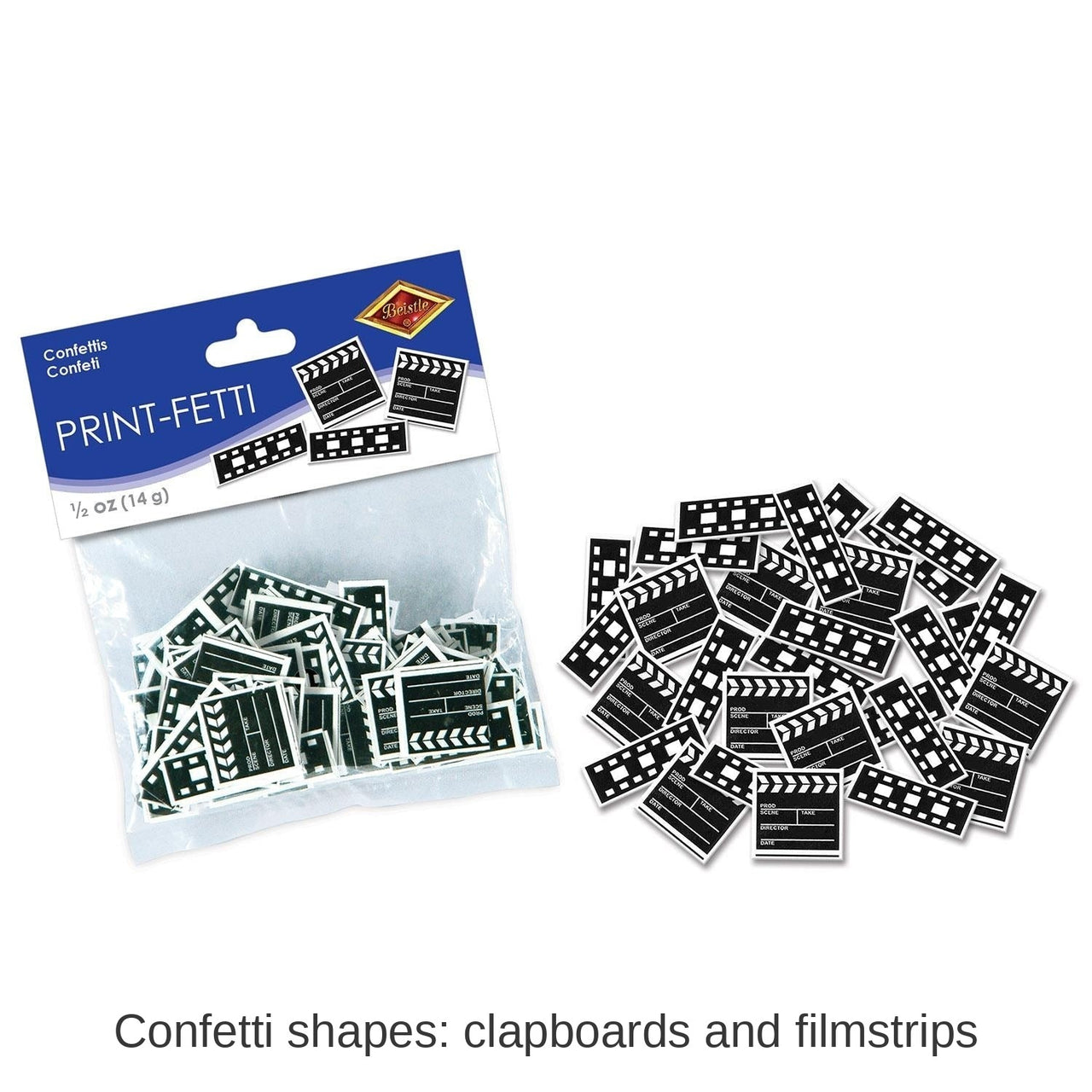 12 Pack Bulk Clapboard/Filmstrip Confetti (0.5 Oz/Pkg)
