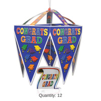 12 Pack Bulk Congrats Grad Graduation Party Pennant Chandelier