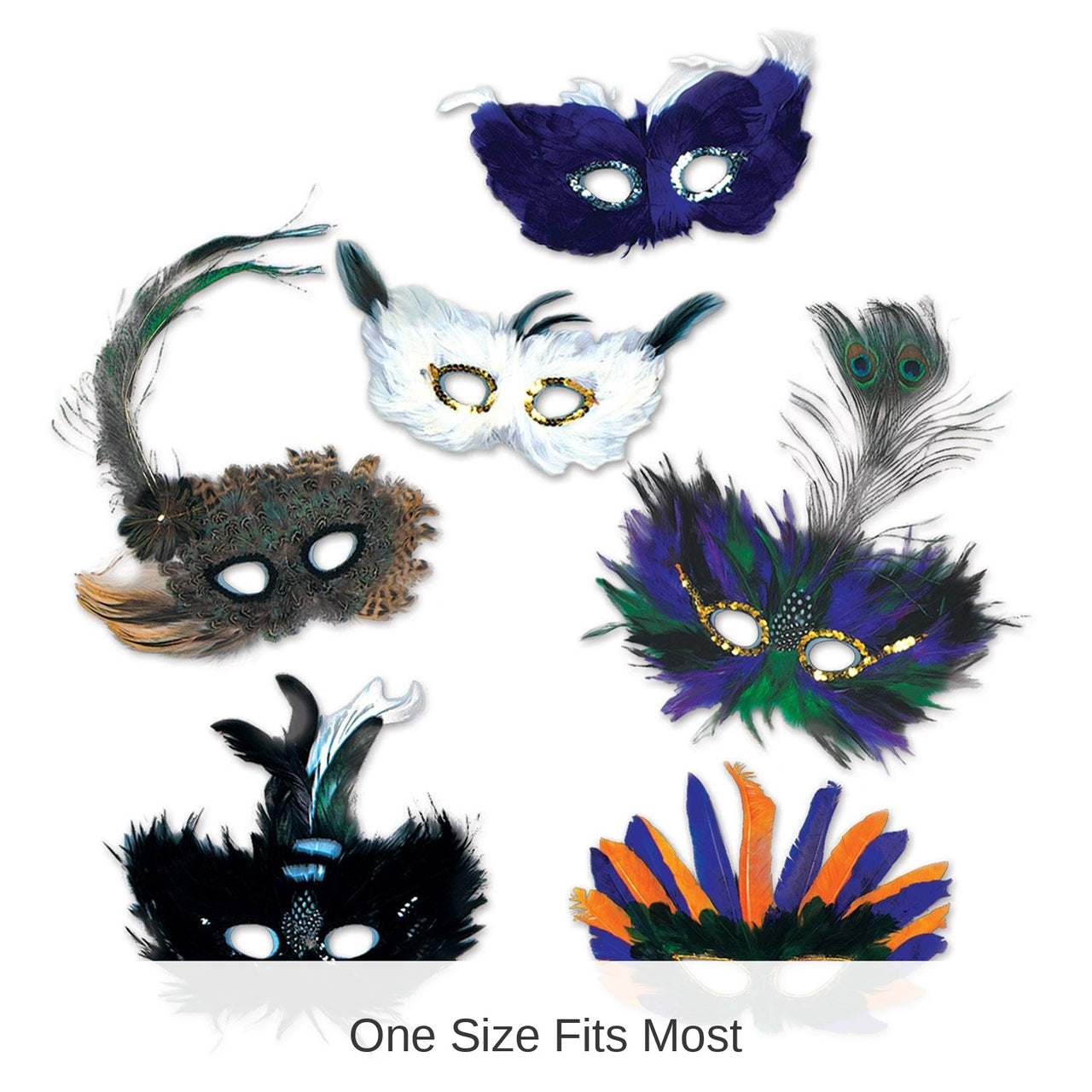 12 Pack Bulk Mardi Gras Majestic Masks