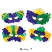 12 Pack Bulk Mardi Gras Masks