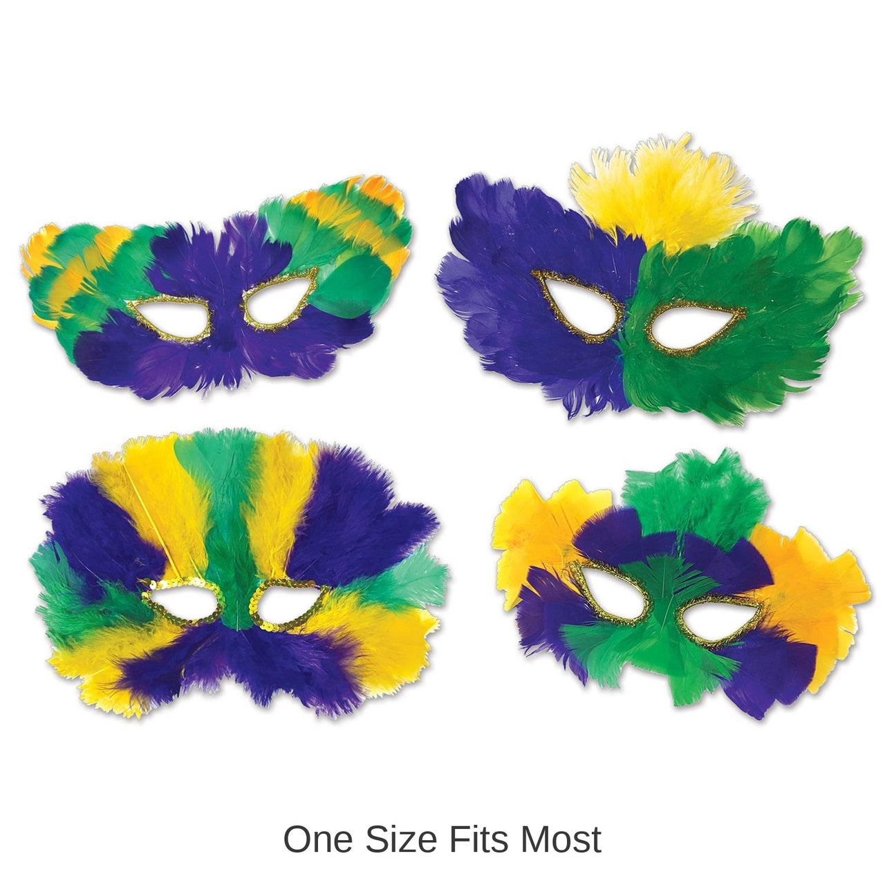 12 Pack Bulk Mardi Gras Masks
