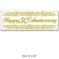 12 Pack Bulk 50th Anniversary Sign Banner