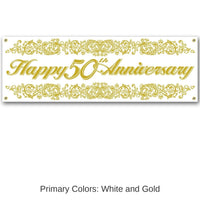 12 Pack Bulk 50th Anniversary Sign Banner